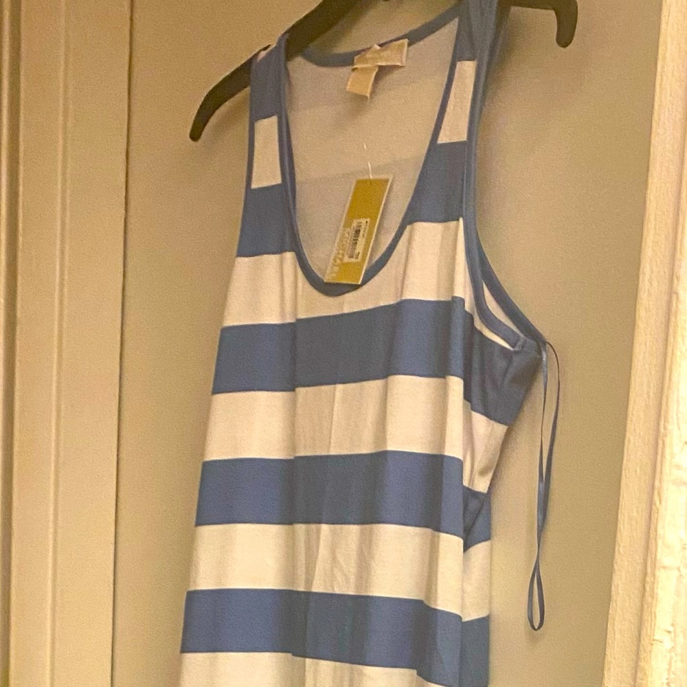 Brand New w.Tags Michael Kors Maxi Dress - Splits on both sides - Blue & White